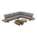 Gartenlounge-Set >Barbados< (4er-Set) 2x Liege 245x70x71cm, 2x Tisch 140x28x70cm / 80x36x40cm