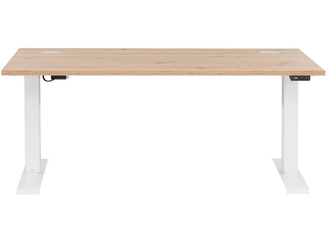Schreibtisch >e-desk< in Eiche/weiß- 175x72x80 (B/H/T) elektrisch verstellbar