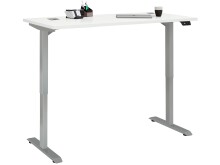 Schreibtisch >e-desk< in weiss/alu - 175x72x80 (B/H/T) elektrisch verstellbar