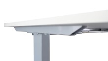 Schreibtisch >e-desk< in weiss/alu - 175x72x80 (B/H/T) elektrisch verstellbar