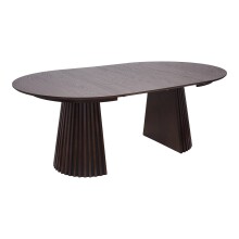 Kulissen-Esstisch >Osaka< 2 Platten, Eiche furnier, smokded-braun - 120/160/200x75cm (D/BxH)