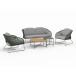 Gartenlounge-Set >Novella< (5-teilig) grün / grau, 2-Sitzer, 2x Sessel, 2 Couchtische