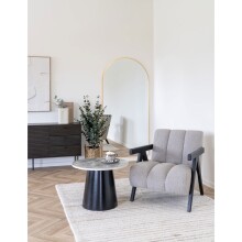 Couchtisch >Brito< in Grau / Schwarz, MDF, Stahl - 45x60cm (HxD)