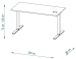 Schreibtisch >e-desk< in Eiche/alu- 160x72x80 (B/H/T) elektrisch verstellbar