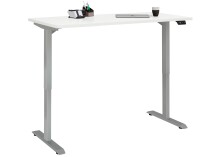 Schreibtisch >e-desk< in weiss/alu - 120x72x72...