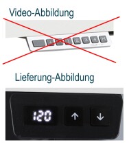Schreibtisch >e-desk< in weiss/alu - 120x72x72 (B/H/T) elektrisch verstellbar