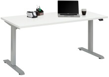 Schreibtisch >e-desk< in weiss/alu - 120x72x72...