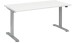Schreibtisch >e-desk< in weiss/alu - 120x72x72 (B/H/T) elektrisch verstellbar