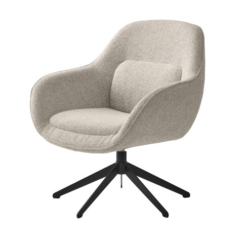 Loungesessel >Lynn< drehbar, Bouclé-Garneffekt creme-weiss - 74x85x77 (BxHxT)