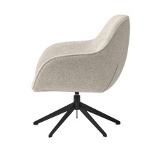 Loungesessel >Lynn< drehbar, Bouclé-Garneffekt creme-weiss - 74x85x77 (BxHxT)