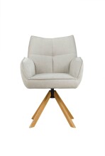 Armlehnstuhl >Marilla< (2er-Set) drehbar, Federkern,  Chenille beige - 59x86x65 (BxHxT)
