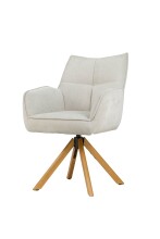 Armlehnstuhl >Marilla< (2er-Set) drehbar, Federkern,  Chenille beige - 59x86x65 (BxHxT)