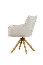 Armlehnstuhl >Marilla< (2er-Set) drehbar, Federkern,  Chenille beige - 59x86x65 (BxHxT)