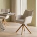 Armlehnstuhl >Marilla< (2er-Set) drehbar, Federkern,  Chenille beige - 59x86x65 (BxHxT)