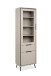 Vitrine >Arona< in sand / schwarz, Holzwerkstoff / Glas - 60x200x38cm (BxHxT)