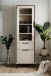 Vitrine >Arona< in sand / schwarz, Holzwerkstoff / Glas - 60x200x38cm (BxHxT)