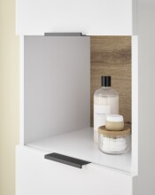 Hochschrank >Denver< 2 Türen, 1 Schublade, weiß / evoke eiche dekor - 38x195x32cm (BxHxT)