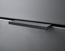 Waschbeckenunterschrank >Denver< 1 Tür, 2 Schübe, schwarz matt / evoke eiche Dekor - 80x60x35 (BxHxT)