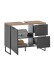 Waschbeckenunterschrank >Denver< 1 Tür, 2 Schübe, schwarz matt / evoke eiche Dekor - 80x60x35 (BxHxT)