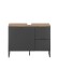Waschbeckenunterschrank >Denver< 1 Tür, 2 Schübe, schwarz matt / evoke eiche Dekor - 80x60x35 (BxHxT)