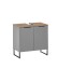 Waschbeckenunterschrank >Denver< 2 Türen, grau matt / Evoke Eiche dekor - 60x60x35cm (BxHxT)