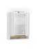 Badezimmerspiegelschrank >Denver< LED, Steckdose, weiß matt / eiche Dekor - 60x75x22 (BxHxT)