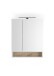 Badezimmerspiegelschrank >Denver< LED, Steckdose, weiß matt / eiche Dekor - 60x75x22 (BxHxT)