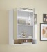 Badezimmerspiegelschrank >Denver< LED, Steckdose, weiß matt / eiche Dekor - 60x75x22 (BxHxT)