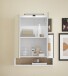 Badezimmerspiegelschrank >Denver< LED, Steckdose, weiß matt / eiche Dekor - 60x75x22 (BxHxT)