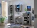 Badezimmerspiegelschrank >Denver< LED, Steckdose, grau matt / evoke eiche Dekor - 60x75x22 (BxHxT)