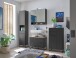 Badezimmerspiegelschrank >Denver<  LED, Steckdose, schwarz matt / evoke eiche Dekor - 80x75x22cm (BxHxT)