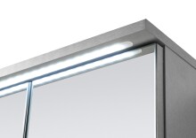 Badezimmerspiegelschrank >Two< LED, Steckdose, titan-grau / weiß - 60x68x23cm (BxHxT)