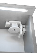 Badezimmerspiegelschrank >Two< LED, Steckdose, titan-grau / weiß - 60x68x23cm (BxHxT)