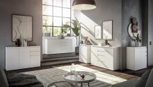 Kommode >Brest< 2 Türen, 1 Boden, in weiß - 60x84x35cm (BxHxT)