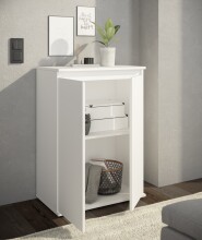 Kommode >Brest< 2 Türen, 1 Boden, in weiß - 60x84x35cm (BxHxT)