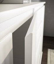 Kommode >Brest< 2 Türen, 1 Boden, in weiß - 60x84x35cm (BxHxT)