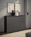 Sideboard >Brest< 3 Türen, 2 Schübe, in anthrazit - 119x84x35cm (BxHxT)