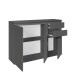 Sideboard >Brest< 3 Türen, 2 Schübe, in anthrazit - 119x84x35cm (BxHxT)