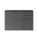 Sideboard >Brest< 3 Türen, 2 Schübe, in anthrazit - 119x84x35cm (BxHxT)