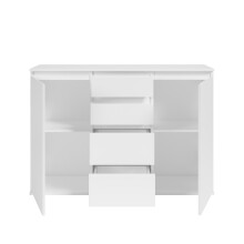 Sideboard >Brest< 2 Türen, 4 Schübe, in weiß - 119x84x35cm (BxHxT)