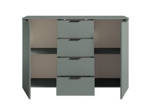 Sideboard >Linz< 2 Türen, 4 Schübe, in Salbei - 135x90x40cm (BxHxT)