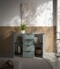 Sideboard >Linz< 2 Türen, 4 Schübe, in Salbei - 135x90x40cm (BxHxT)