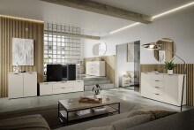 Sideboard >Linz< 2 Türen, 4 Schübe, in Kaschmir - 180x90x40cm (BxHxT)