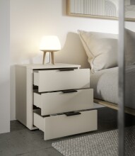 Nachtkommode >Linz< 3 Schübe, auch für Boxspringbetten, in Kaschmir - 45x50x40cm (BxHxT)