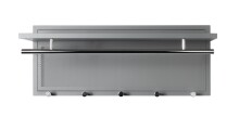 Wandgarderobe >55156< 5 Haken, 1 Stange, in verchromt / grau - 75x30x26 (BxHxT)