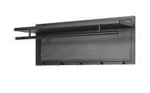 Wandgarderobe >55556< 5 Haken, 1 Stange, schwarz,...