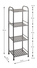 Regal >59824< 4 Ablagen, in anthrazit, Metall, Stahlrohr - 33x108x28cm (BxHxT)