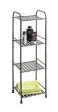 Regal >59824< 4 Ablagen, in anthrazit, Metall, Stahlrohr - 33x108x28cm (BxHxT)