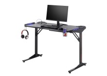 Gamingtisch >BC 3110< LED-Wechselbeleuchtung, in Schwarz / Carbonoptik - 119x76x60cm (BxHxT)