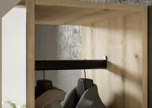 Kompaktgarderobe >Malaga< Türen, 1 Schub, Spiegel, Eiche Dekor / Cashmere - 105x188x38cm (BxHxT)